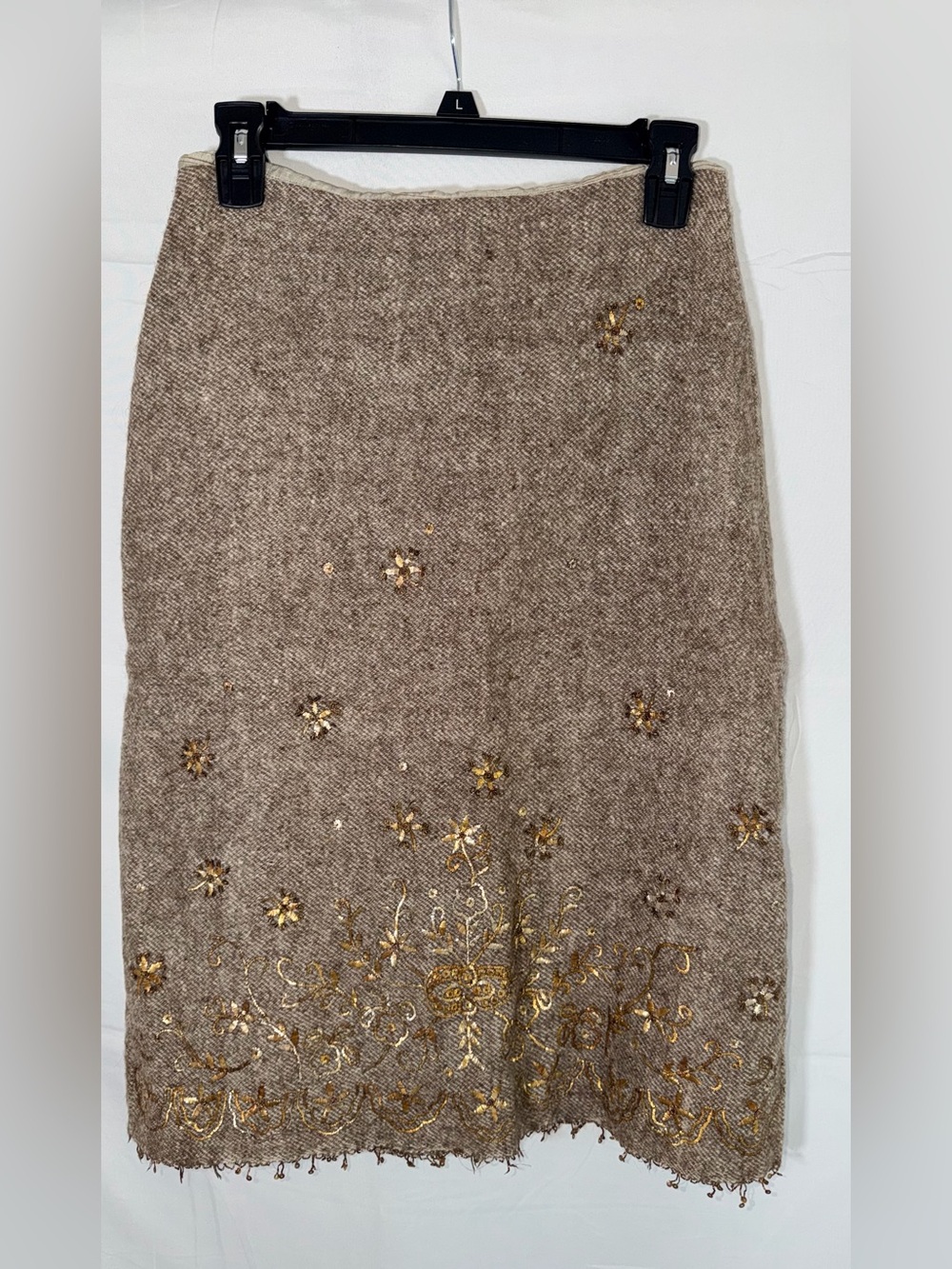 Dosa wool and silk embroidered hand finished Embellished Skirt